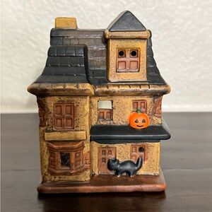 Vintage Ceramic  Halloween Haunted House Votive Candle Holder JSNY Taiwan